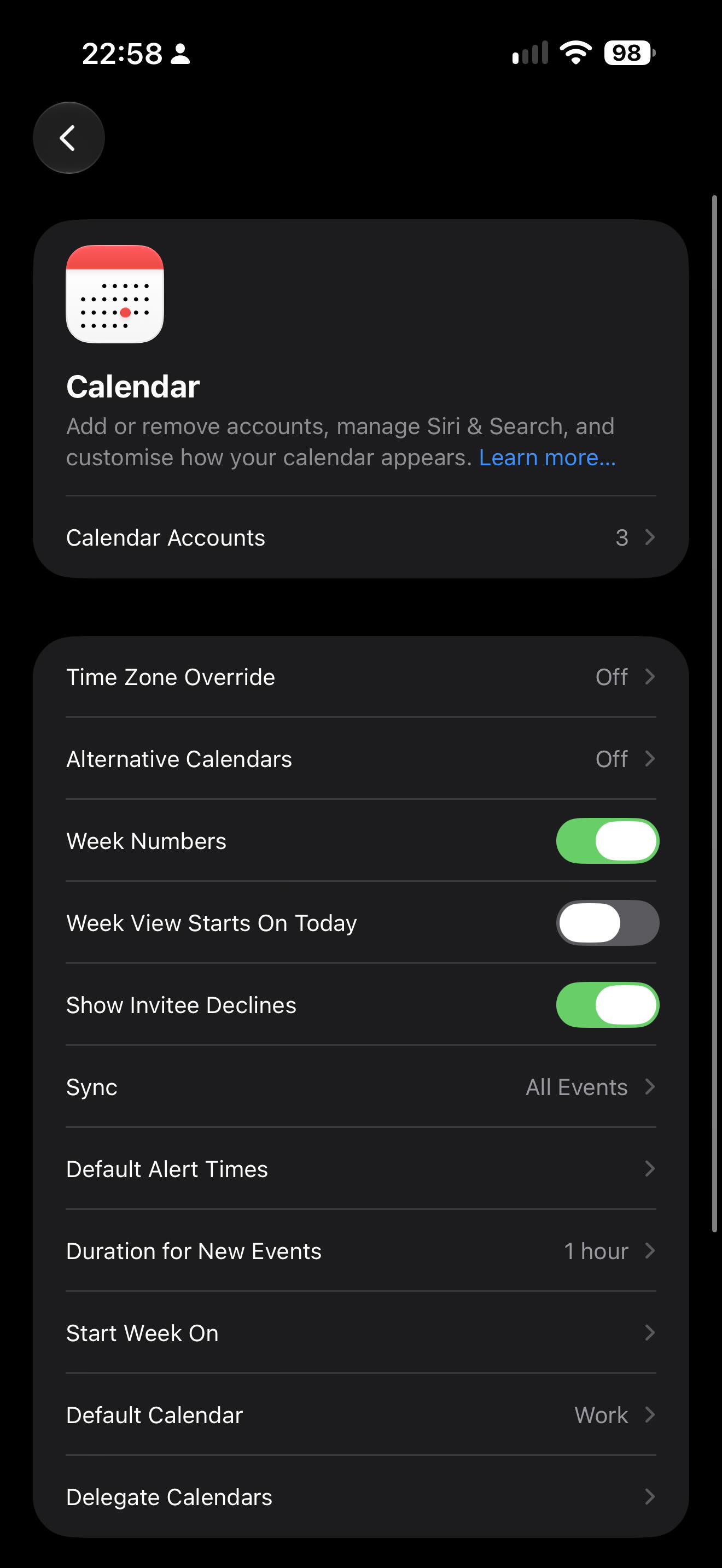 Open Calendar Accounts