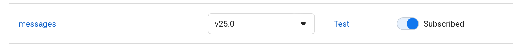 Subscribe to messages webhook field