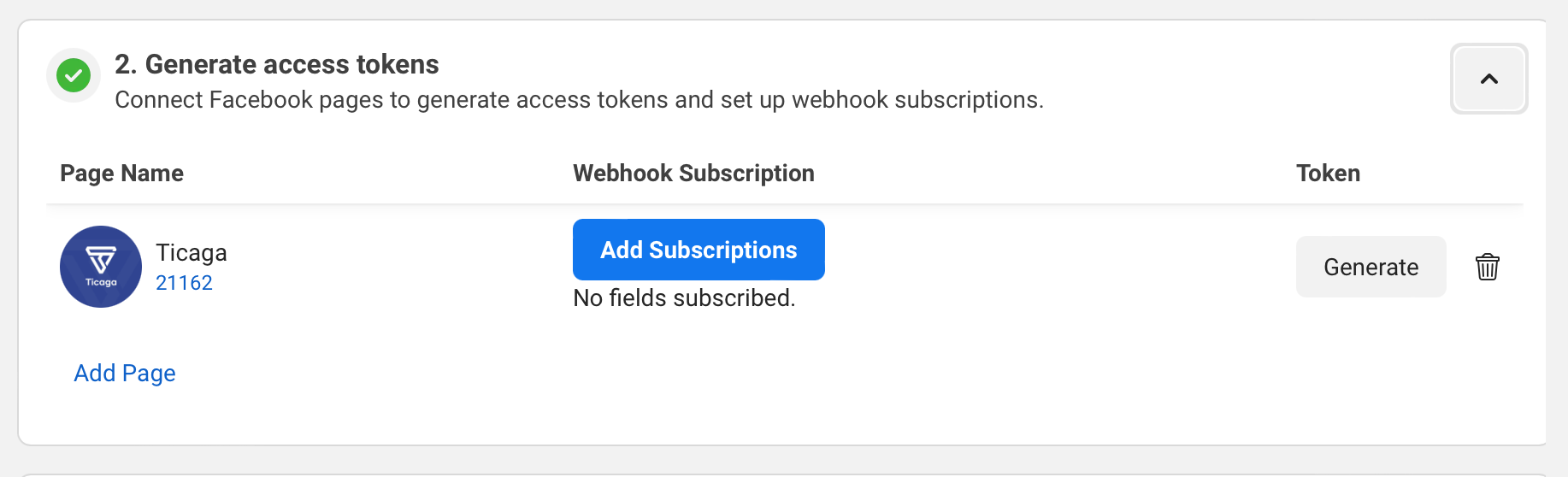 Facebook Page Access Token and Page ID